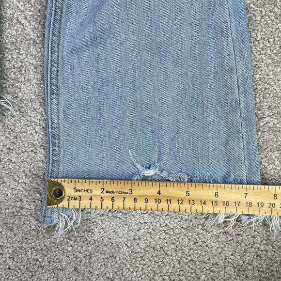 ZARA The DREED Flare Jeans Women’s 6  Blue Raw Hem Cropped Light Wash Stretch - Picture 11 of 12